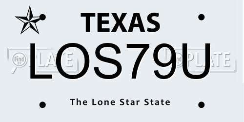 LOS79U Texas License Plate
