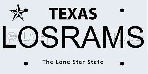 LOSRAMS Texas License Plate
