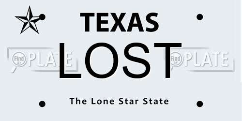 LOST Texas License Plate