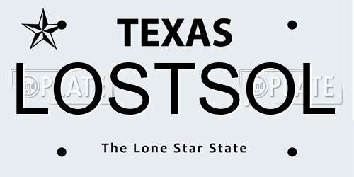 LOSTSOL Texas License Plate