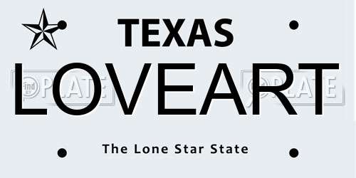 LOVEART Texas License Plate
