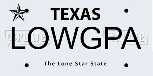 LOWGPA Texas License Plate