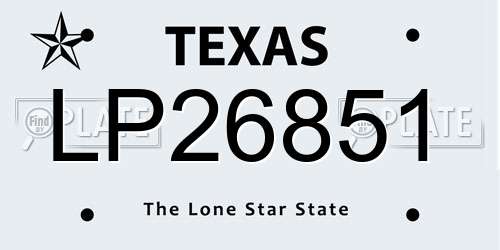 LP26851 Texas License Plate