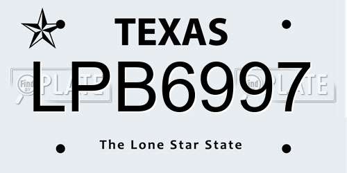 LPB6997 Texas License Plate