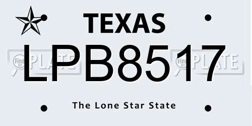 LPB8517 Texas License Plate