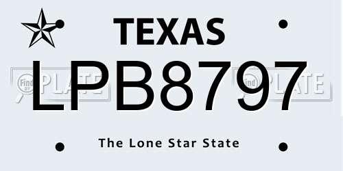 LPB8797 Texas License Plate