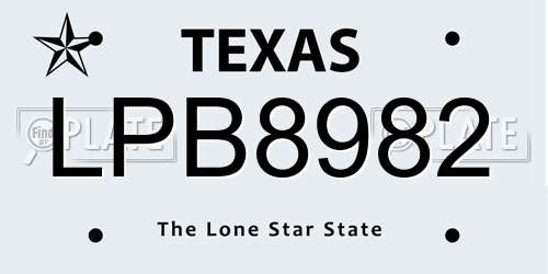 LPB8982 Texas License Plate