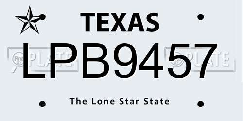 LPB9457 Texas License Plate