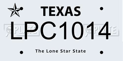 LPC1014 Texas License Plate
