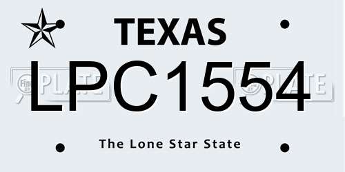 LPC1554 Texas License Plate