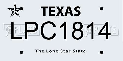 LPC1814 Texas License Plate