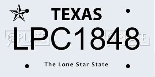 LPC1848 Texas License Plate