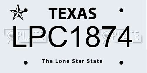 LPC1874 Texas License Plate