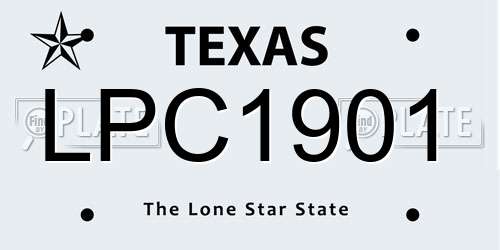 LPC1901 Texas License Plate