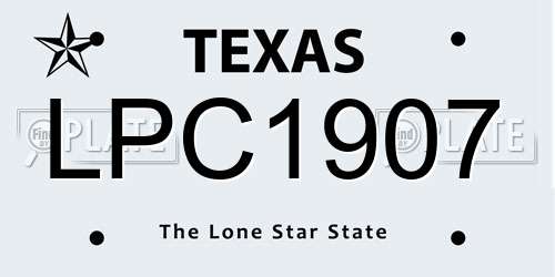 LPC1907 Texas License Plate