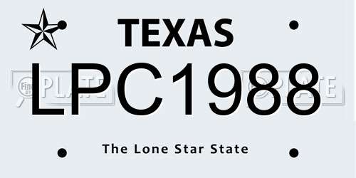LPC1988 Texas License Plate