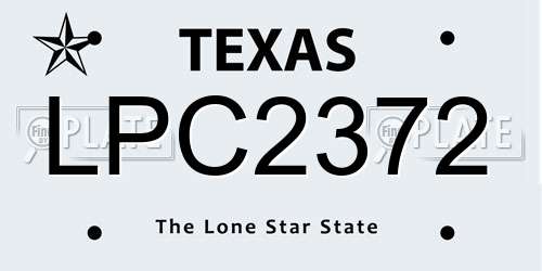 LPC2372 Texas License Plate
