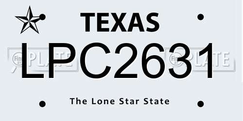 LPC2631 Texas License Plate