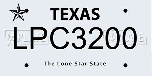 LPC3200 Texas License Plate