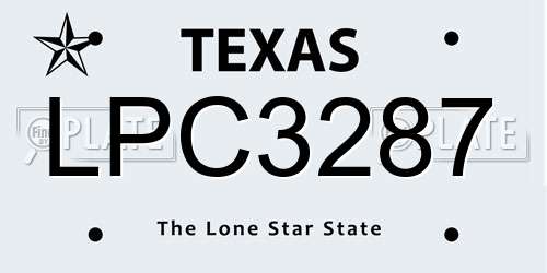 LPC3287 Texas License Plate
