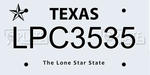 LPC3535 Texas License Plate