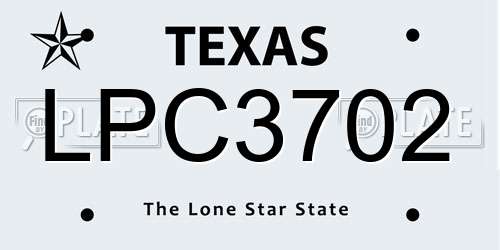 LPC3702 Texas License Plate