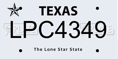 LPC4349 Texas License Plate