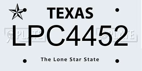 LPC4452 Texas License Plate