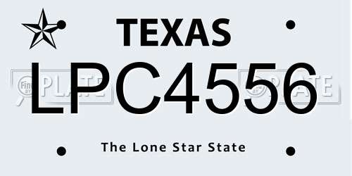LPC4556 Texas License Plate