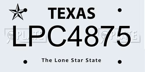 LPC4875 Texas License Plate