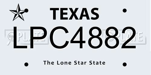 LPC4882 Texas License Plate