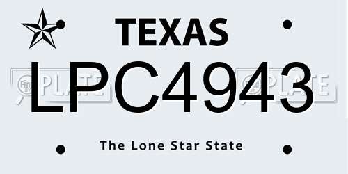 LPC4943 Texas License Plate