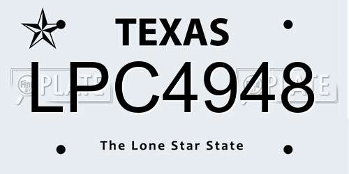 LPC4948 Texas License Plate