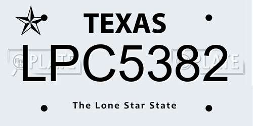 LPC5382 Texas License Plate