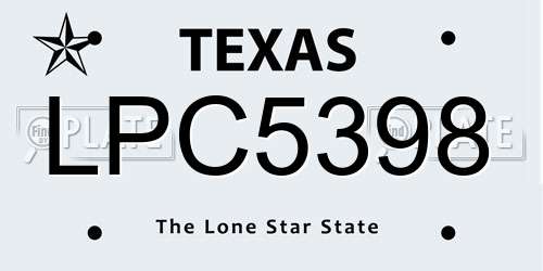 LPC5398 Texas License Plate