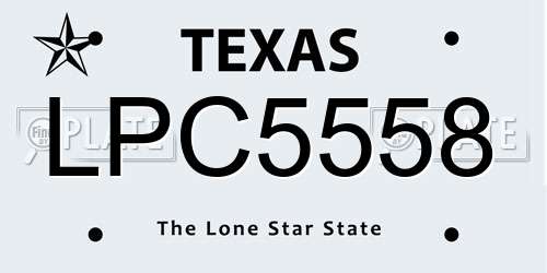 LPC5558 Texas License Plate