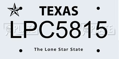 LPC5815 Texas License Plate