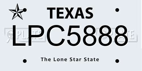 LPC5888 Texas License Plate