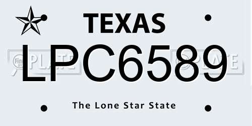 LPC6589 Texas License Plate