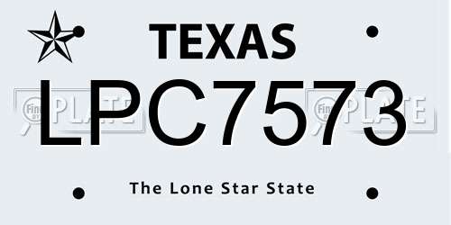 LPC7573 Texas License Plate