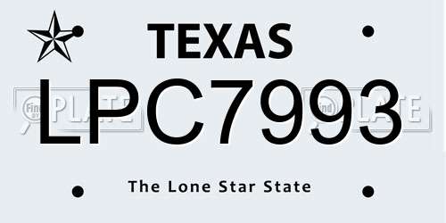 LPC7993 Texas License Plate