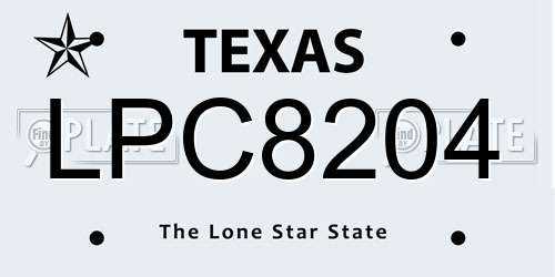LPC8204 Texas License Plate
