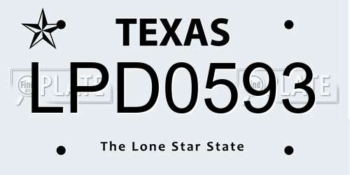 LPD0593 Texas License Plate