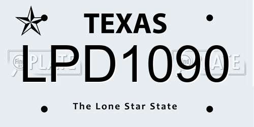 LPD1090 Texas License Plate