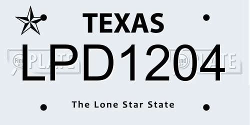 LPD1204 Texas License Plate