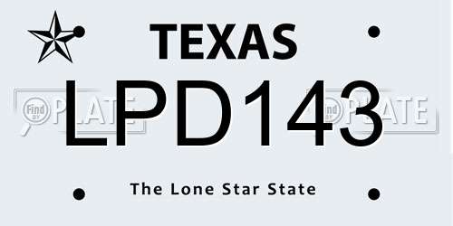 LPD143 Texas License Plate