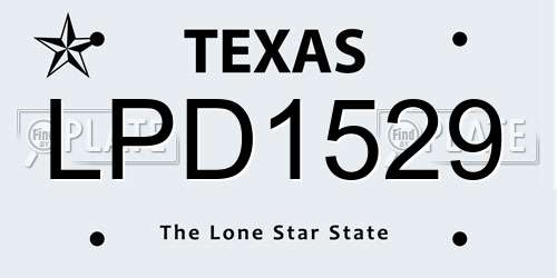LPD1529 Texas License Plate
