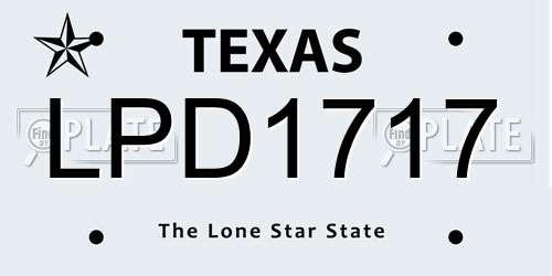 LPD1717 Texas License Plate