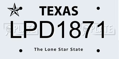 LPD1871 Texas License Plate