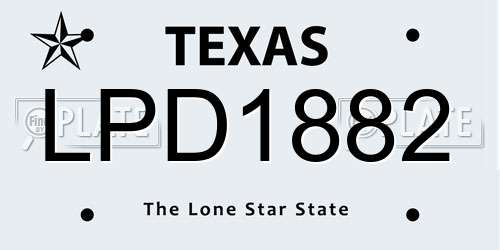 LPD1882 Texas License Plate